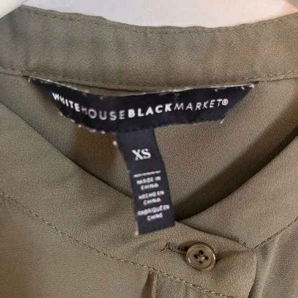 Banana Republic Olive Green Utility Blouse Women’s XS Long Sleeve Pocket Top - Picture 6 of 8